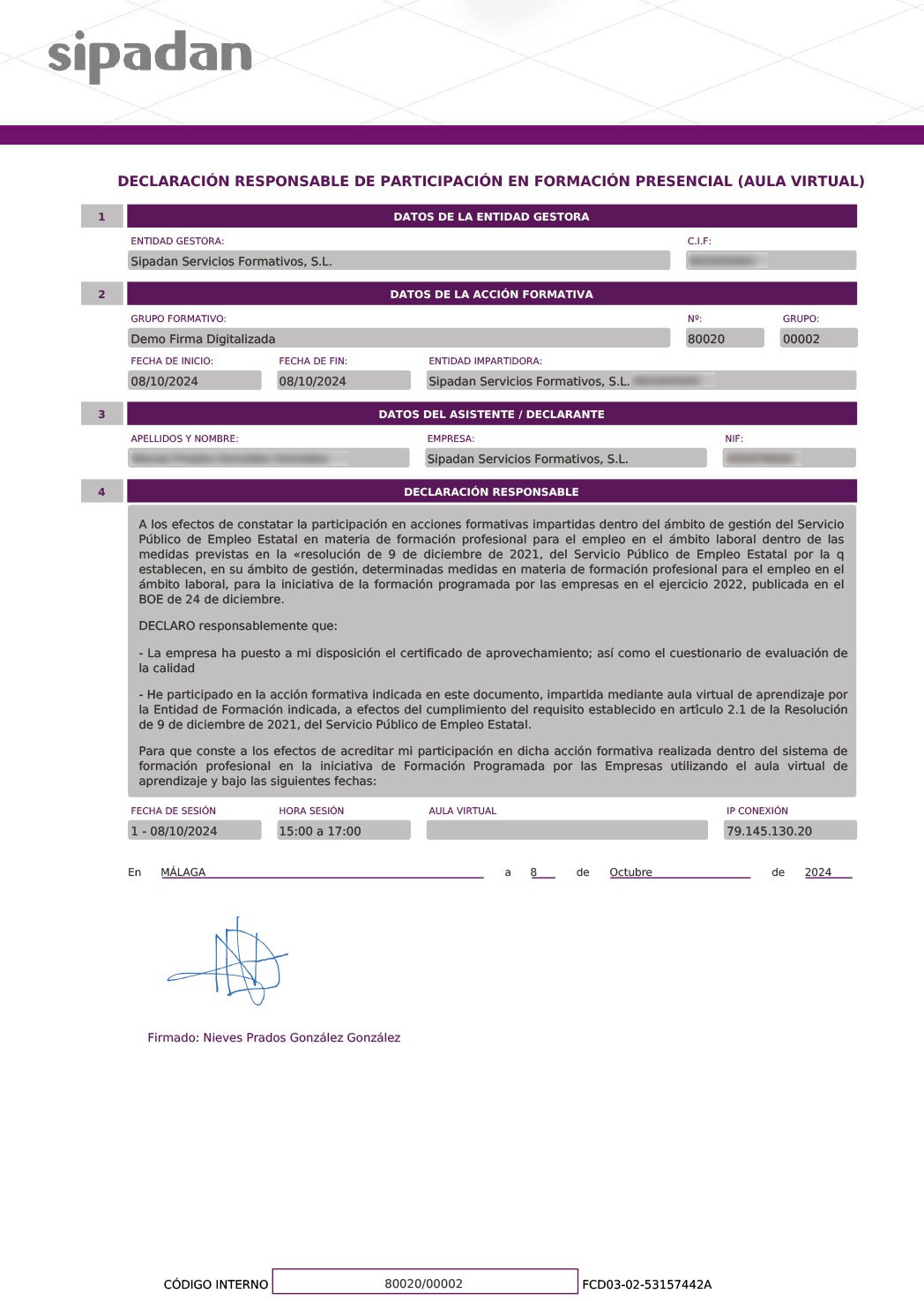 Declaración responsable
