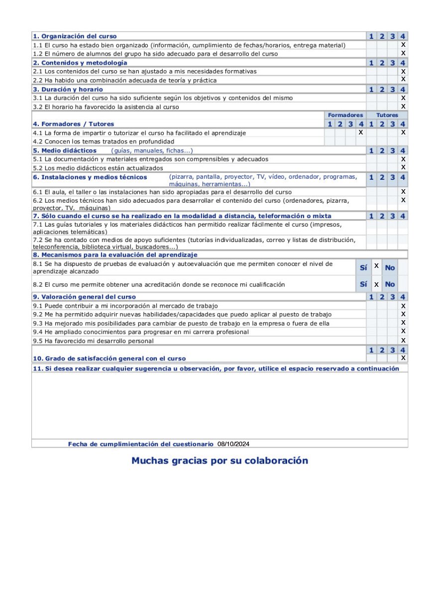 Cuestionario de Evaluación de la calidad